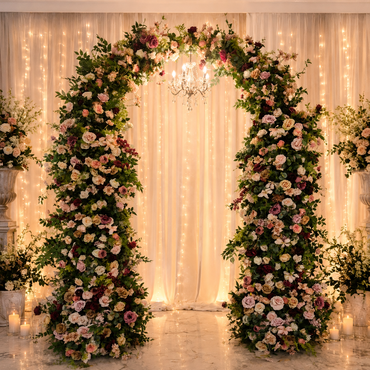 #B0054 - U-frame Arch Italian Style & Chandelier , $430.00 U-frame Arch Italian Style & Chandelier