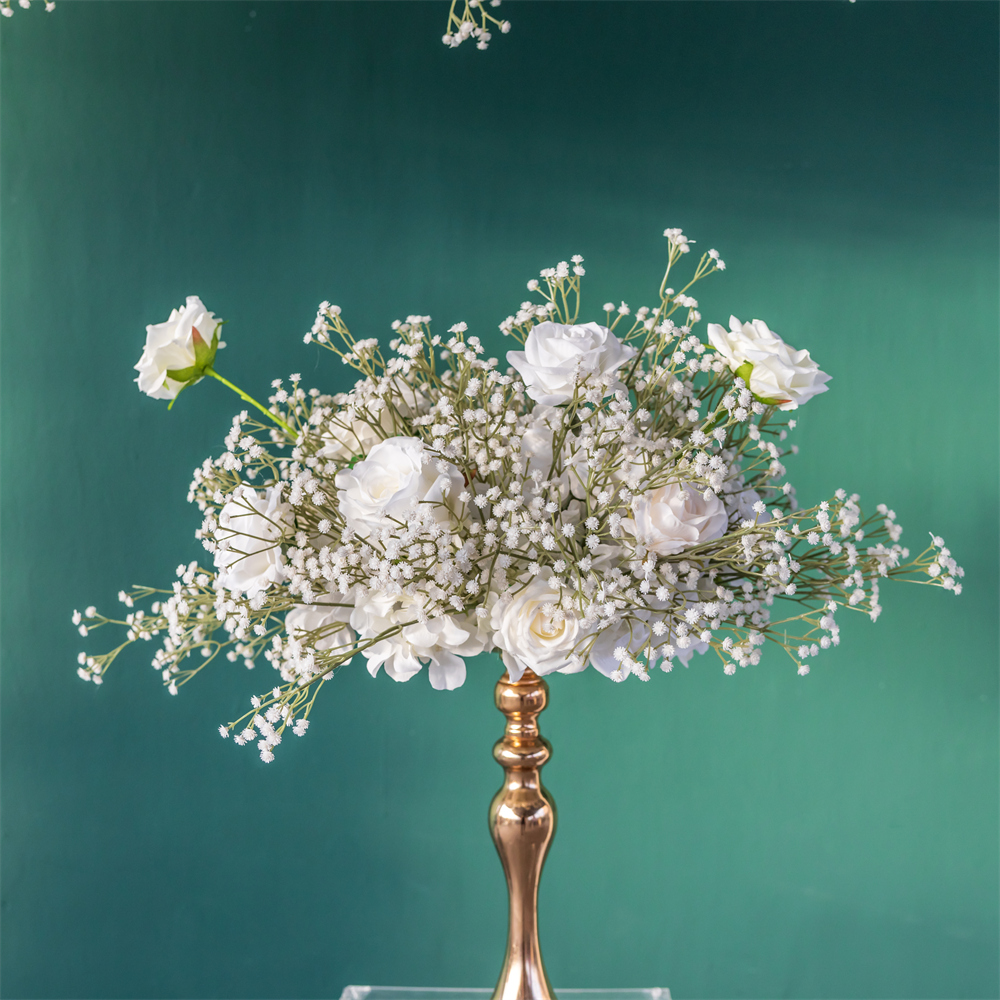 #C0049 - White Rose Babysbreath Flower Ball 1.15 ft, $20.00 White Rose Babysbreath Flower Ball 1.15 ft