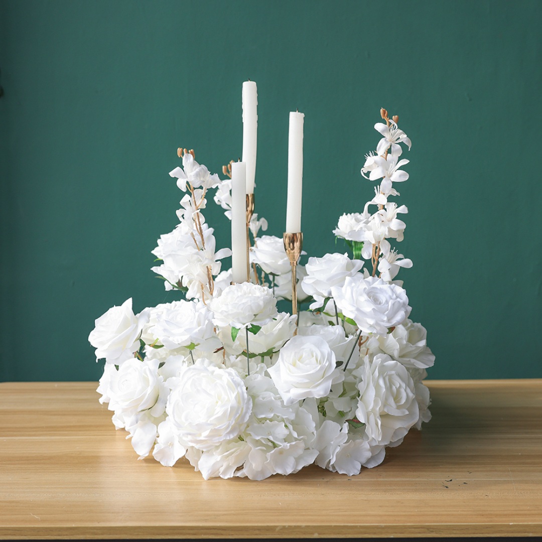 #C0050 - White Rose Delphinium Flower Ball 17", $33.00 White Rose Delphinium Flower Ball 17"
