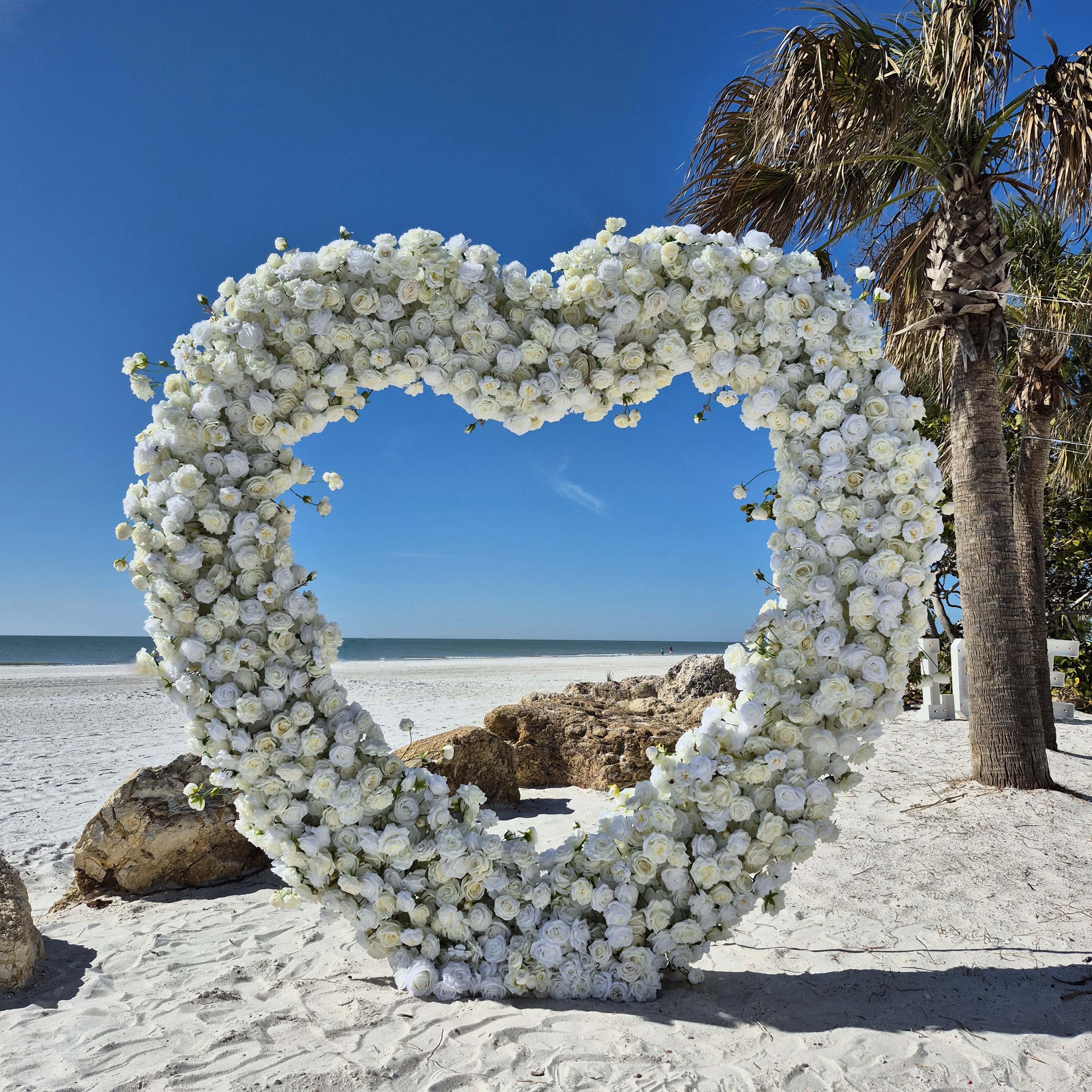#B0002 - White Rose Heart-Shaped Arch 8.2ft, $335.00 White Rose Heart-Shaped Arch 8.2ft