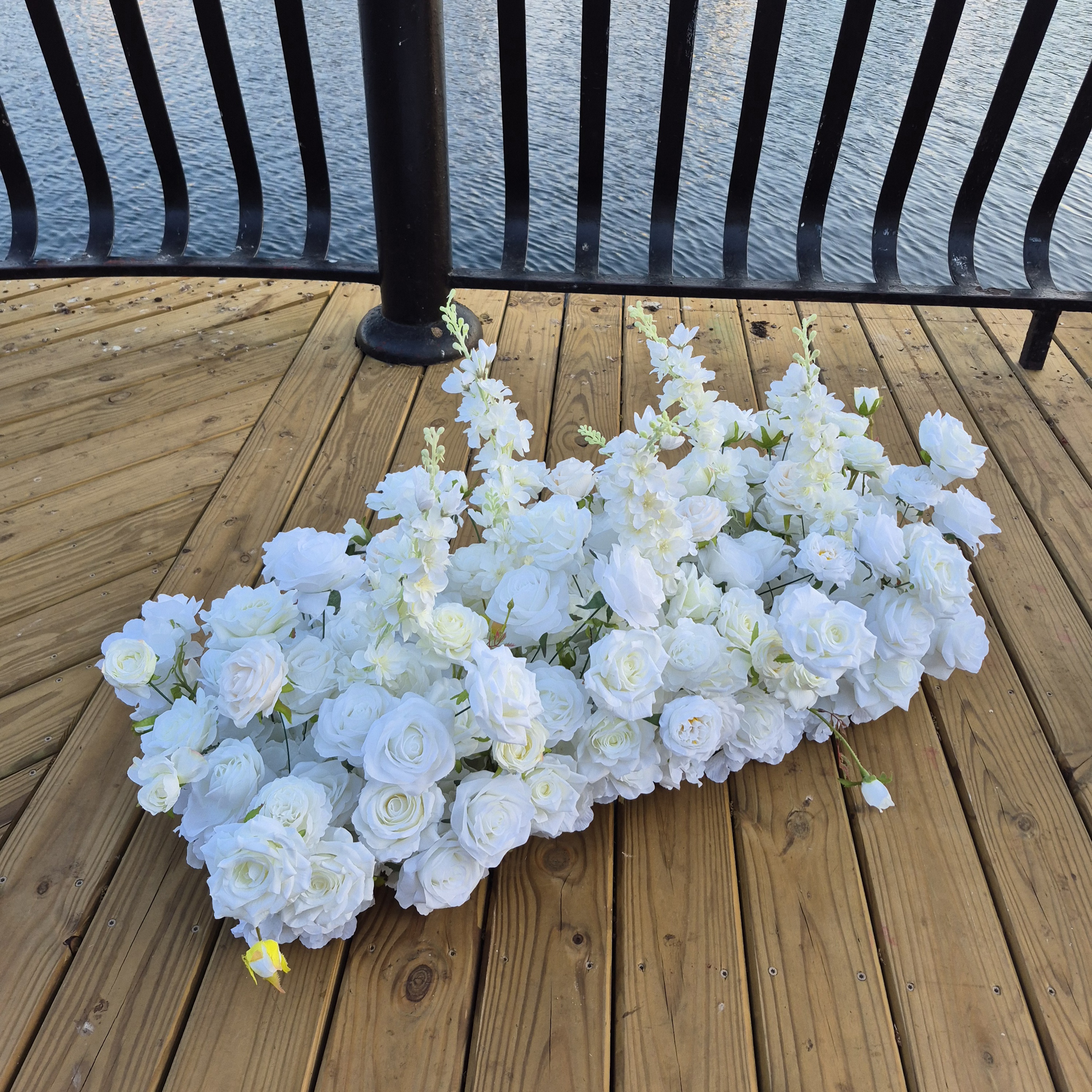 #C0141 - Luxury White Rose Delphinium Runner 3.2', $50.00 Luxury White Rose Delphinium Runner 3.2'
