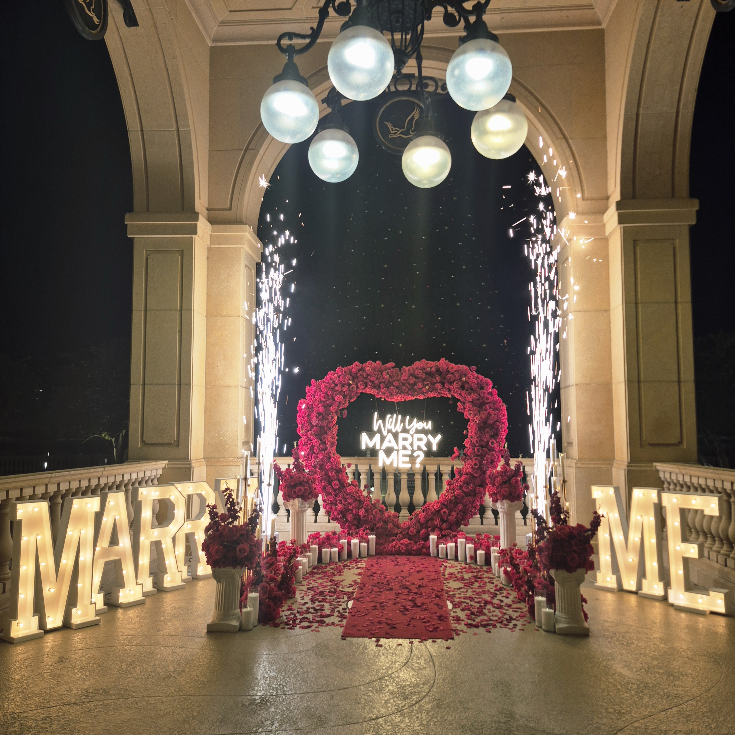 #R0053 - Red Deluxe Set, 2 Sparklers, Marquee Letters , $1 200.00 Red Deluxe Set, 2 Sparklers, Marquee Letters