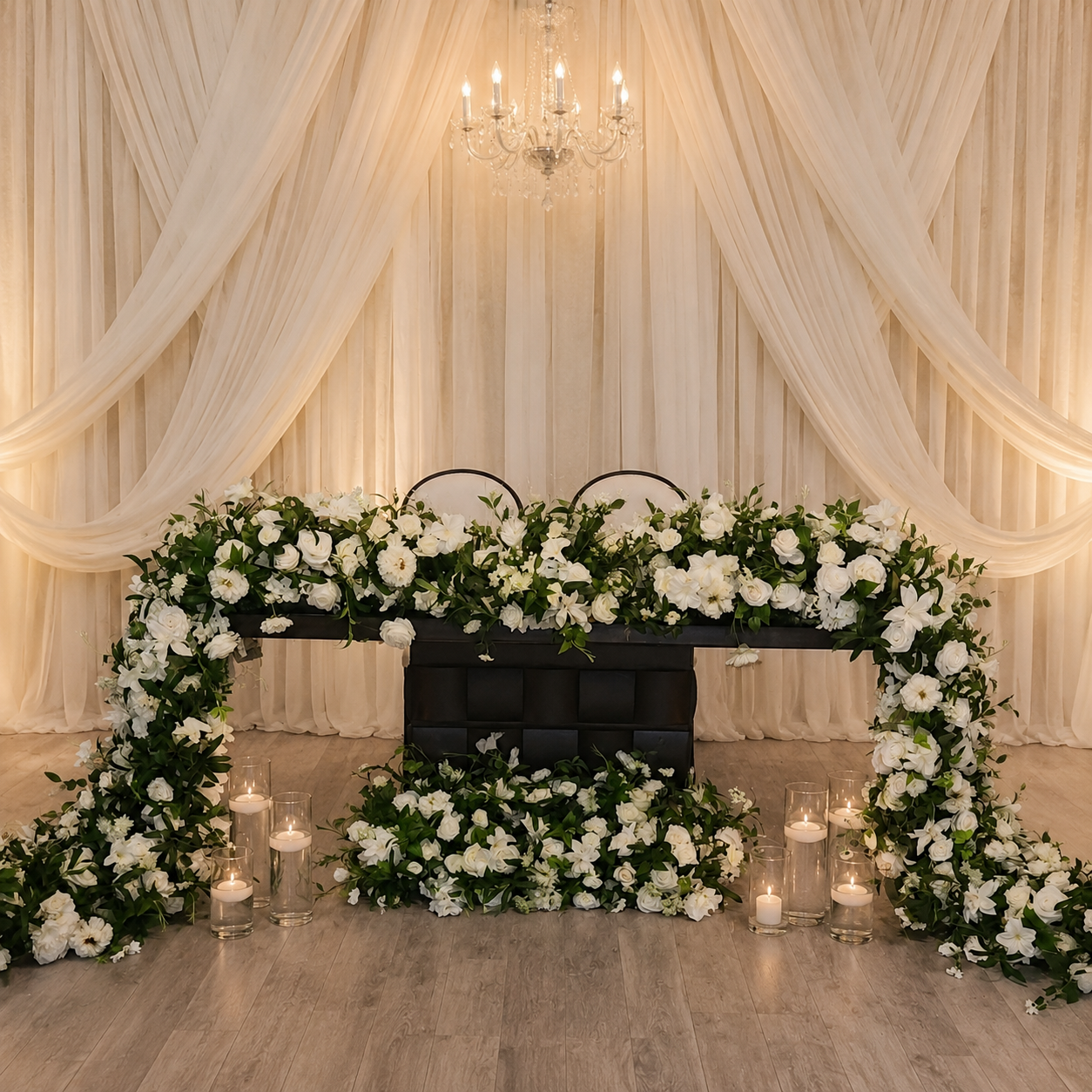 #AA0002 - White Rose Greenery Florals, $220.00 White Rose Greenery Florals
