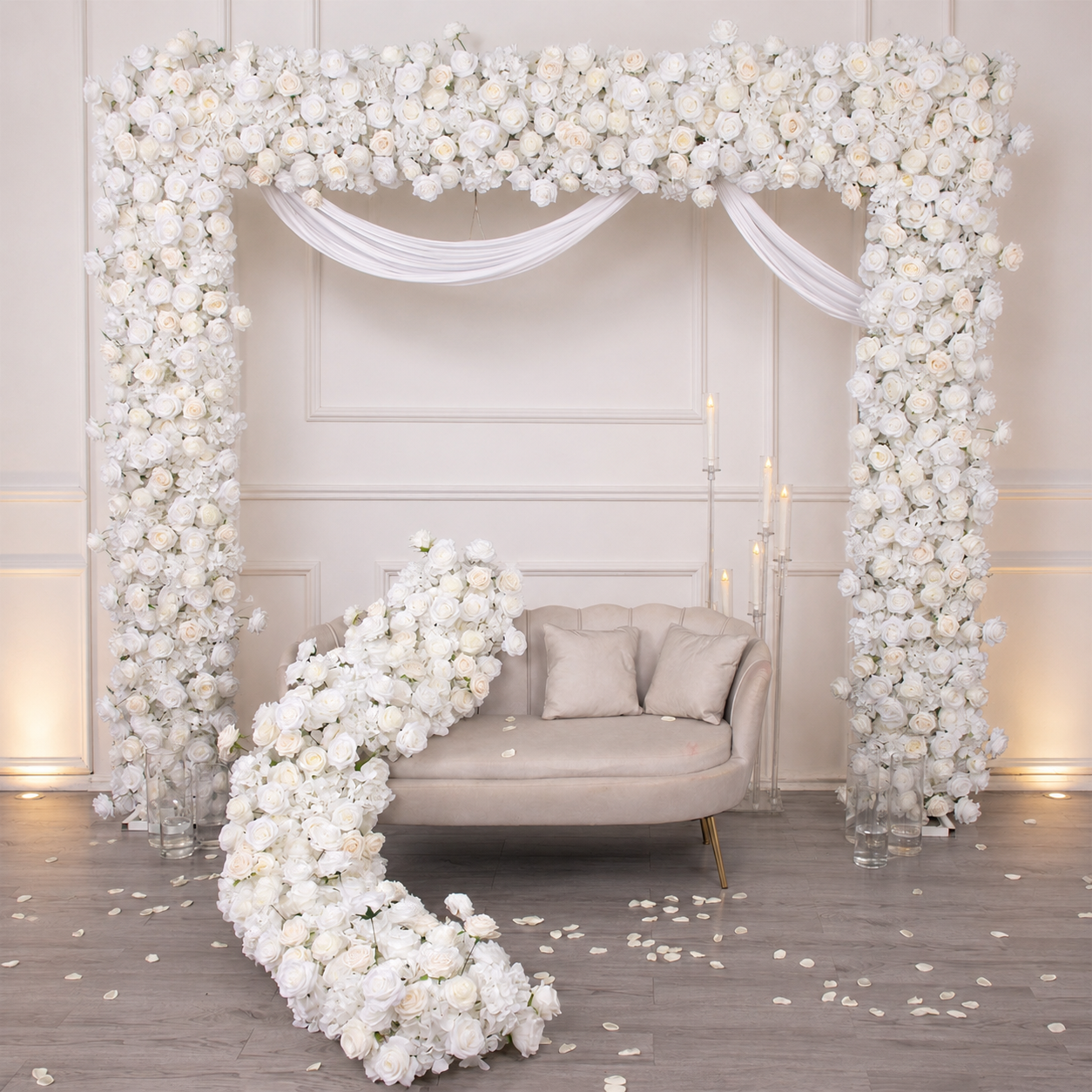 #B0023 - White Rose Frame Arch (only arch), $360.00 White Rose Frame Arch (only arch)