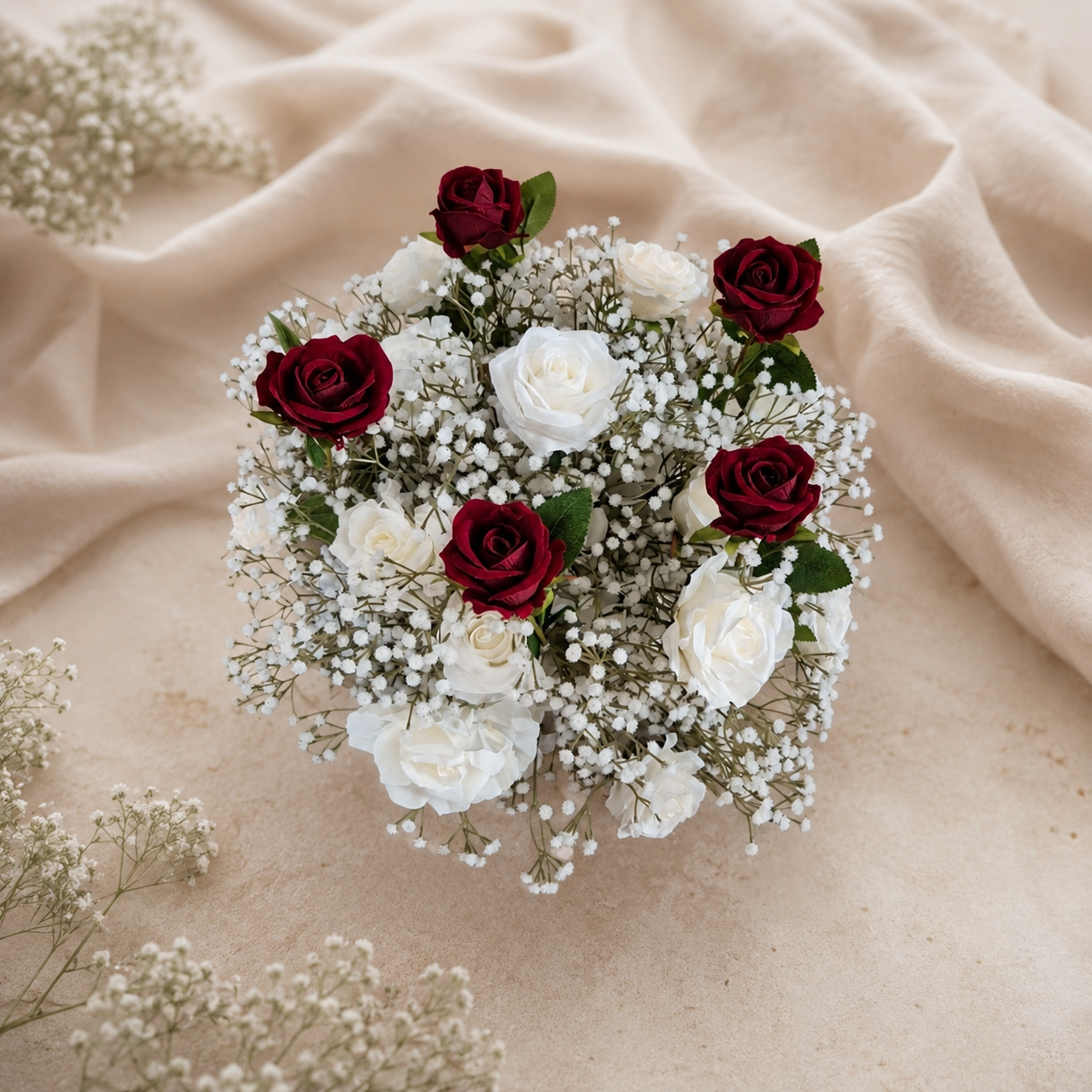 #C0079 - White Burgundy Rose B-breath Ball 17.7 Ft, $40.00 White Burgundy Rose B-breath Ball 17.7 Ft