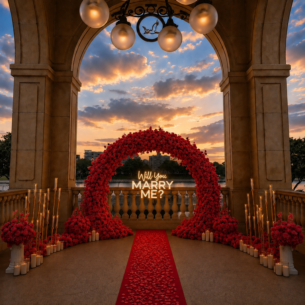 #R0072 - Red Rose Round Arch Deluxe Set, $850.00 Red Rose Round Arch Deluxe Set