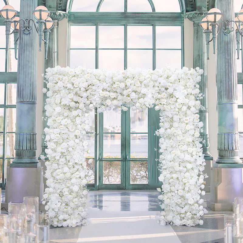 #B0007 - White Rose Hydrangea Orchid Baby's Breath Square Frame, $295.00 White Rose Hydrangea Orchid Baby's Breath Square Frame