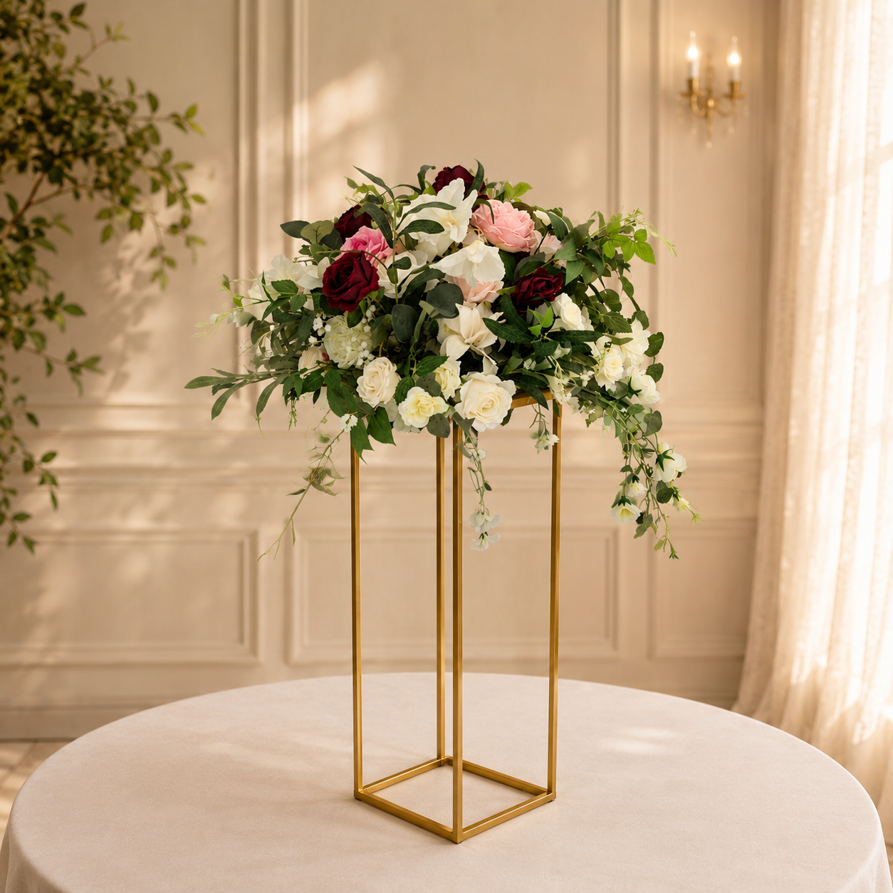 #C0111 - White Pink Red Rose Greenery Ball 20in, $50.00 White Pink Red Rose Greenery Ball 20in