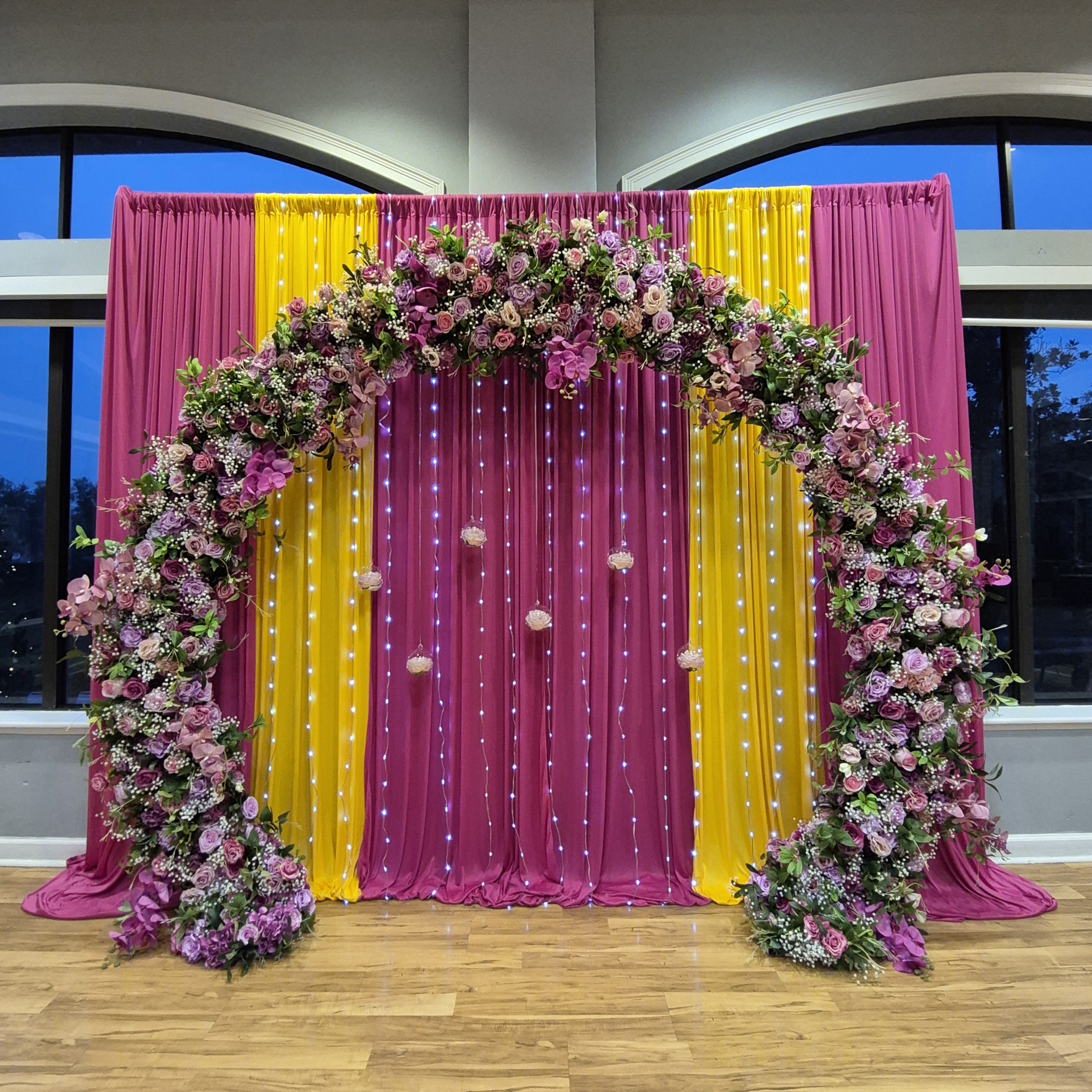 #B0064 - Hot Pink Rose Orchid Round Arch , $335.00 Hot Pink Rose Orchid Round Arch