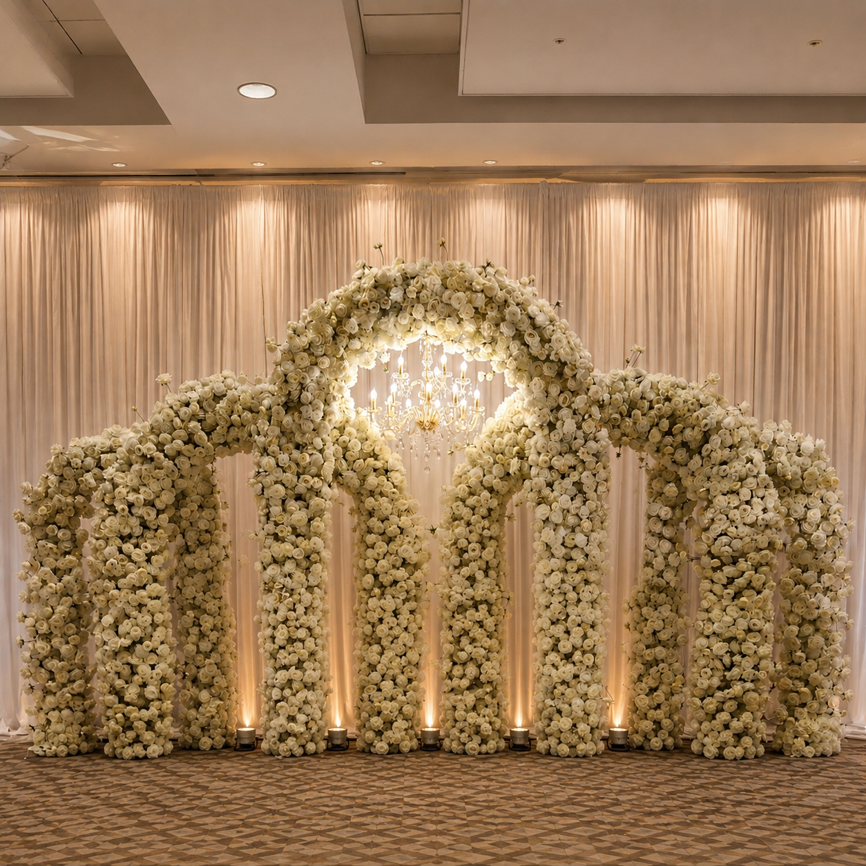 #B0039 - Deluxe 5 Arches & Gold Chandelier Set, $1 050.00 Deluxe 5 Arches & Gold Chandelier Set