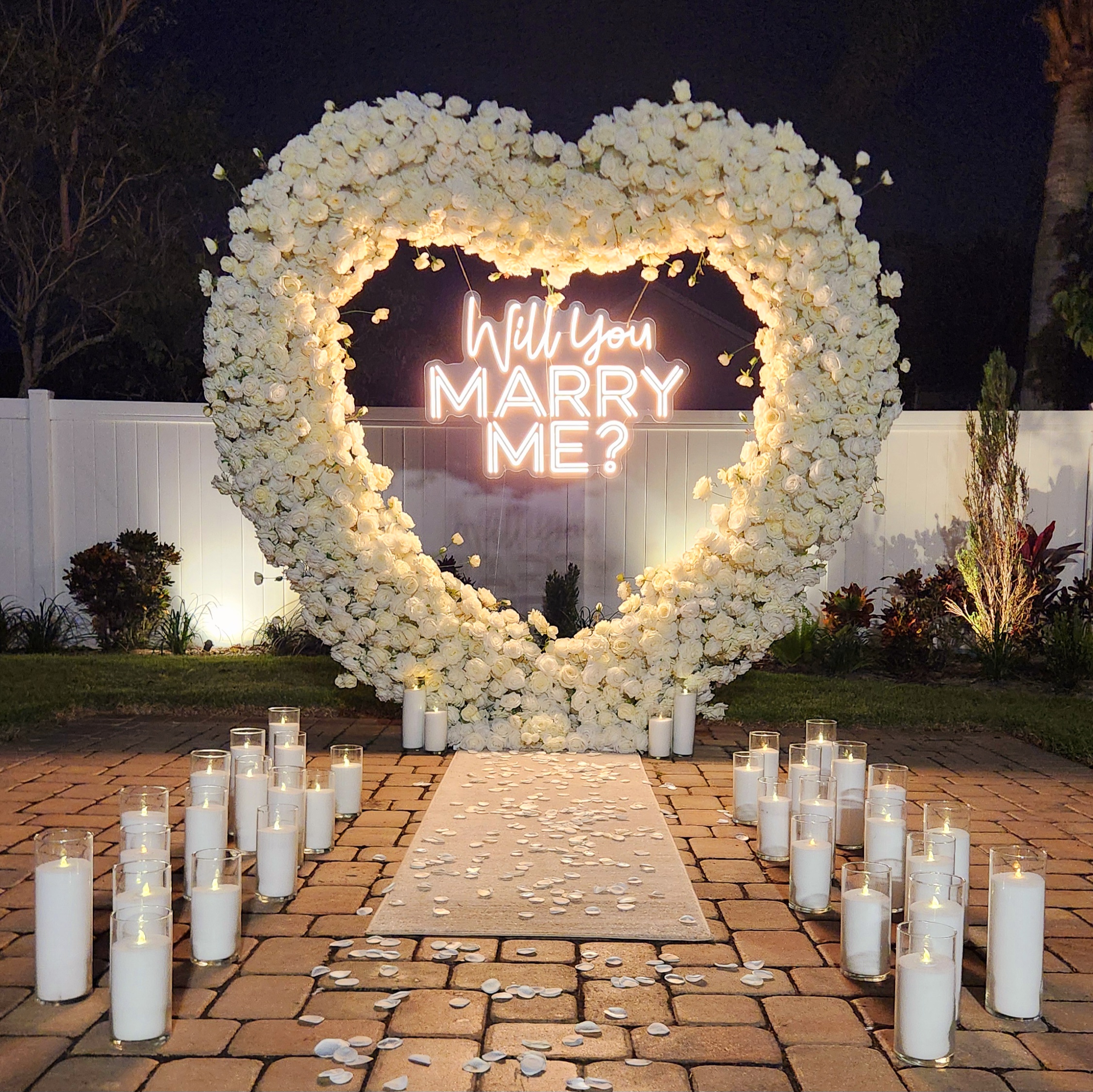 #R0023 - Set: Arch, Retro Neon Sign, 36 Candles, Carpet, $435.00 Set: Arch, Retro Neon Sign, 36 Candles, Carpet