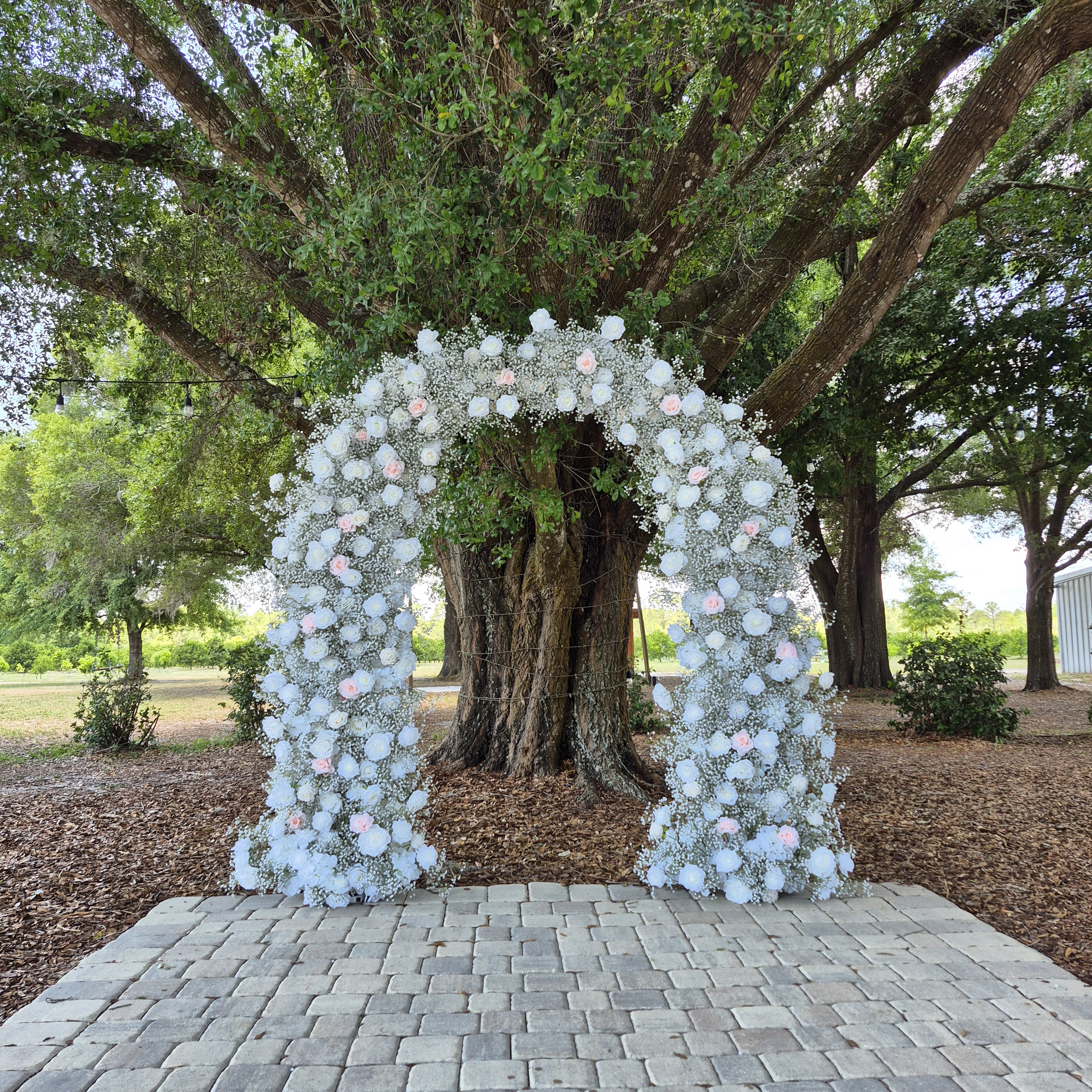 #B0048 - White Rose Babysbreath U-form Arch, $345.00 White Rose Babysbreath U-form Arch
