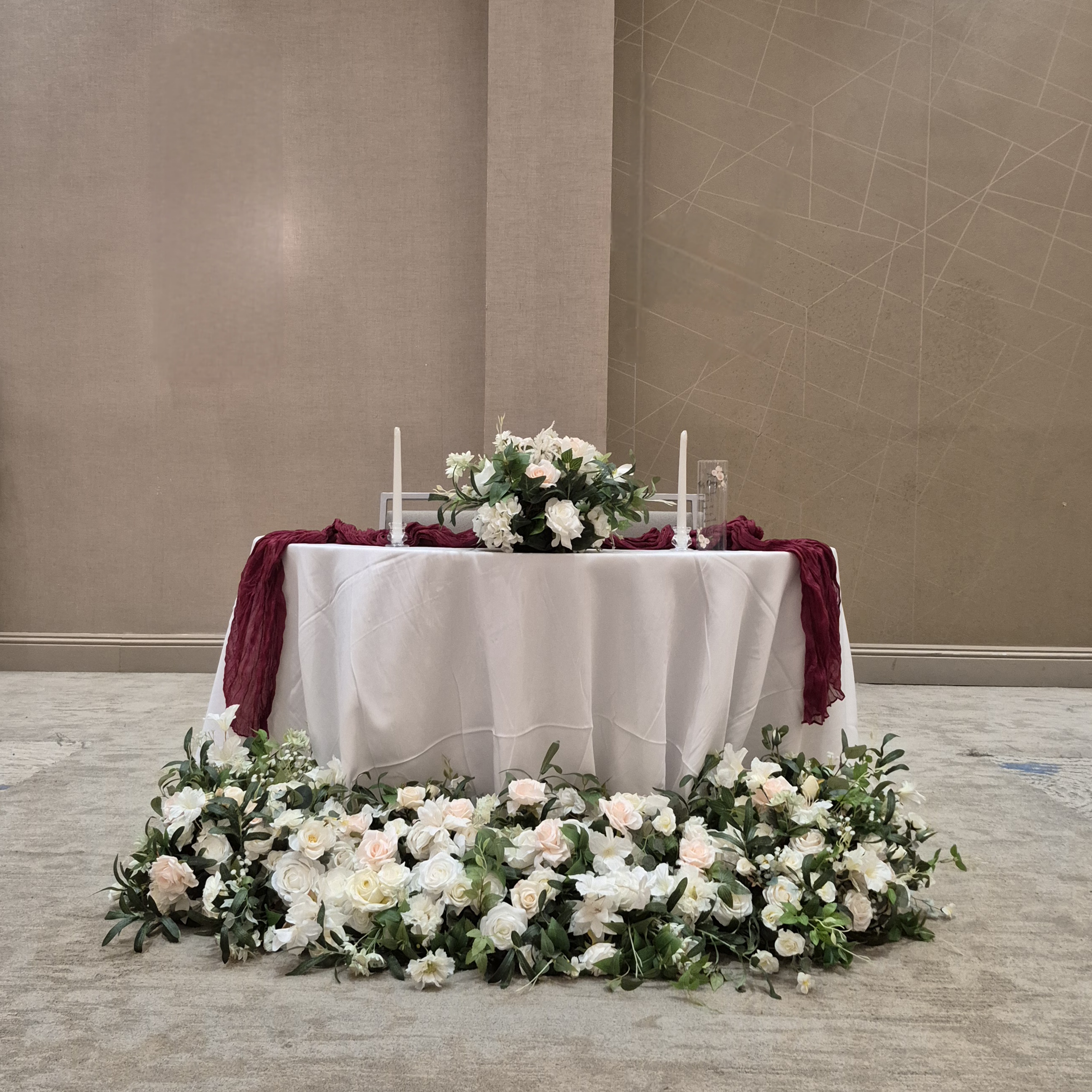 #AA0017 - White and Pink Rose Florals, $130.00 White and Pink Rose Florals