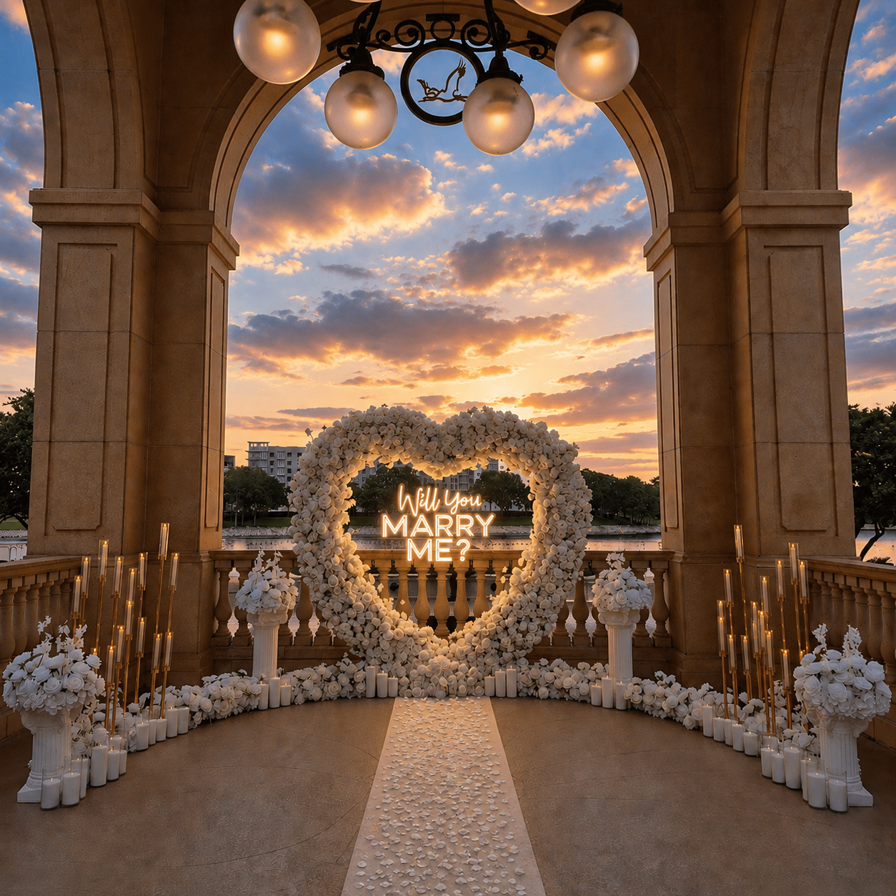 #R0057 - White Rose Deluxe Set, $850.00 White Rose Deluxe Set