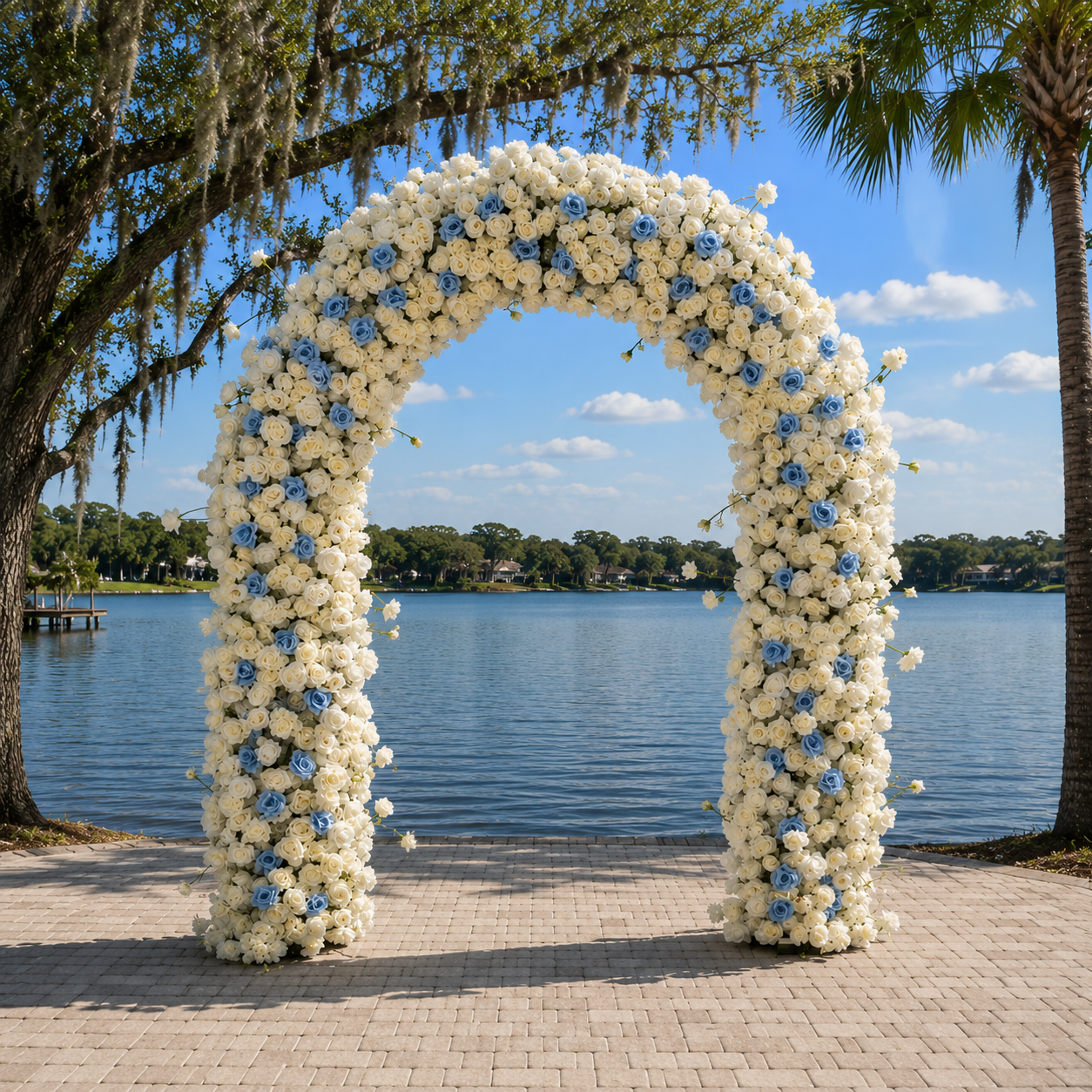 #B0009 - White Blue Rise U-form Arch, $325.00 White Blue Rise U-form Arch