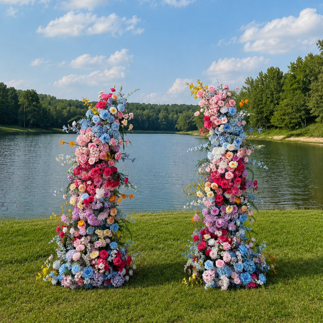 #B0065 - Spring Flowers Double Stand Arch, $365.00 Spring Flowers Double Stand Arch