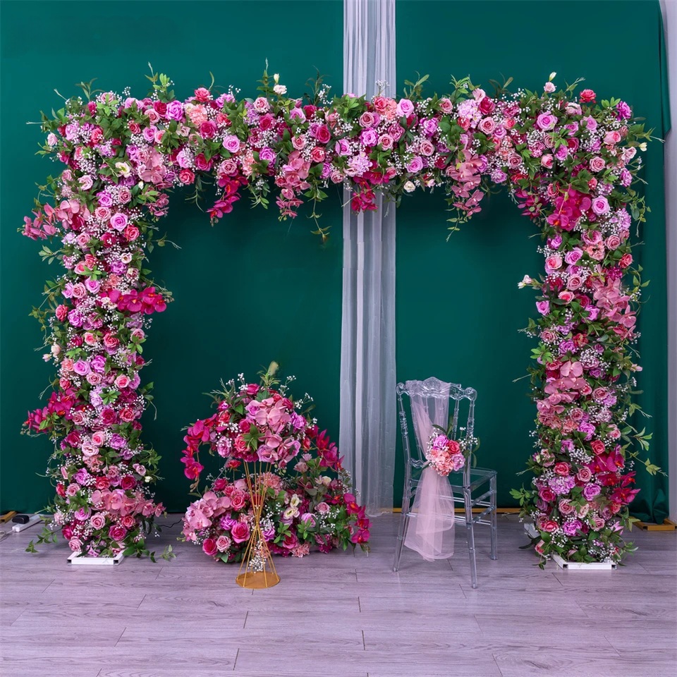#B0019 - Luxury Purple Hot Pink Rose Orchid Arch Frame, $295.00 Luxury Purple Hot Pink Rose Orchid Arch Frame