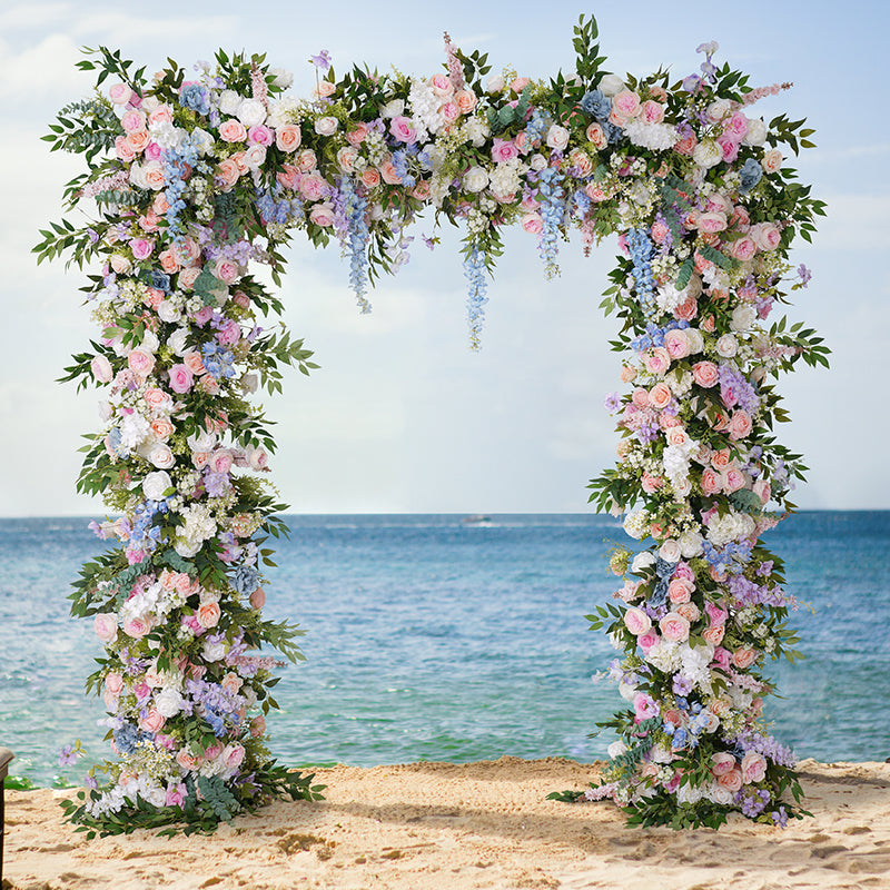 #B0016 - Pink White Purple Flower Green Willow Leaf Hang Wisteria Arch, $295.00 Pink White Purple Flower Green Willow Leaf Hang Wisteria Arch