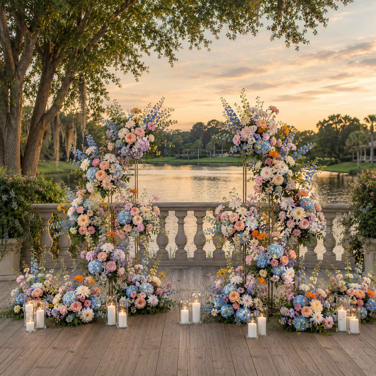 #B0068 - Spring Flowers Cascade Double Stand Arch , $560.00 Spring Flowers Cascade Double Stand Arch