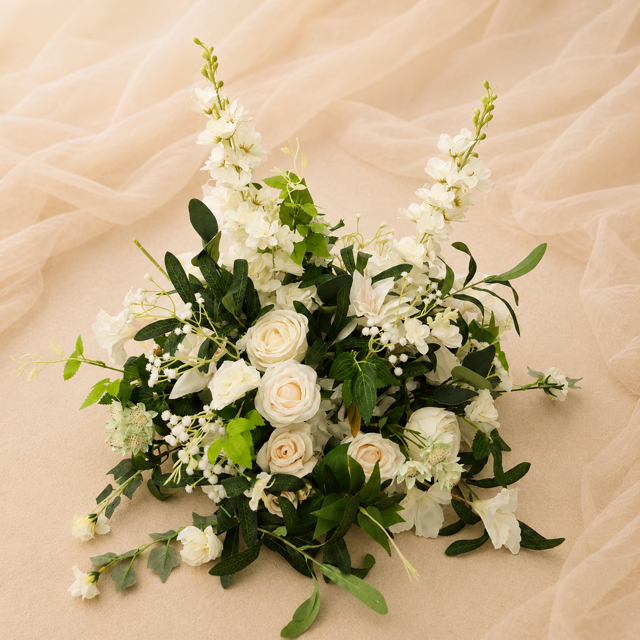 #C0080 - White Rose Greenery Ball 20- Inch , $50.00 White Rose Greenery Ball 20- Inch