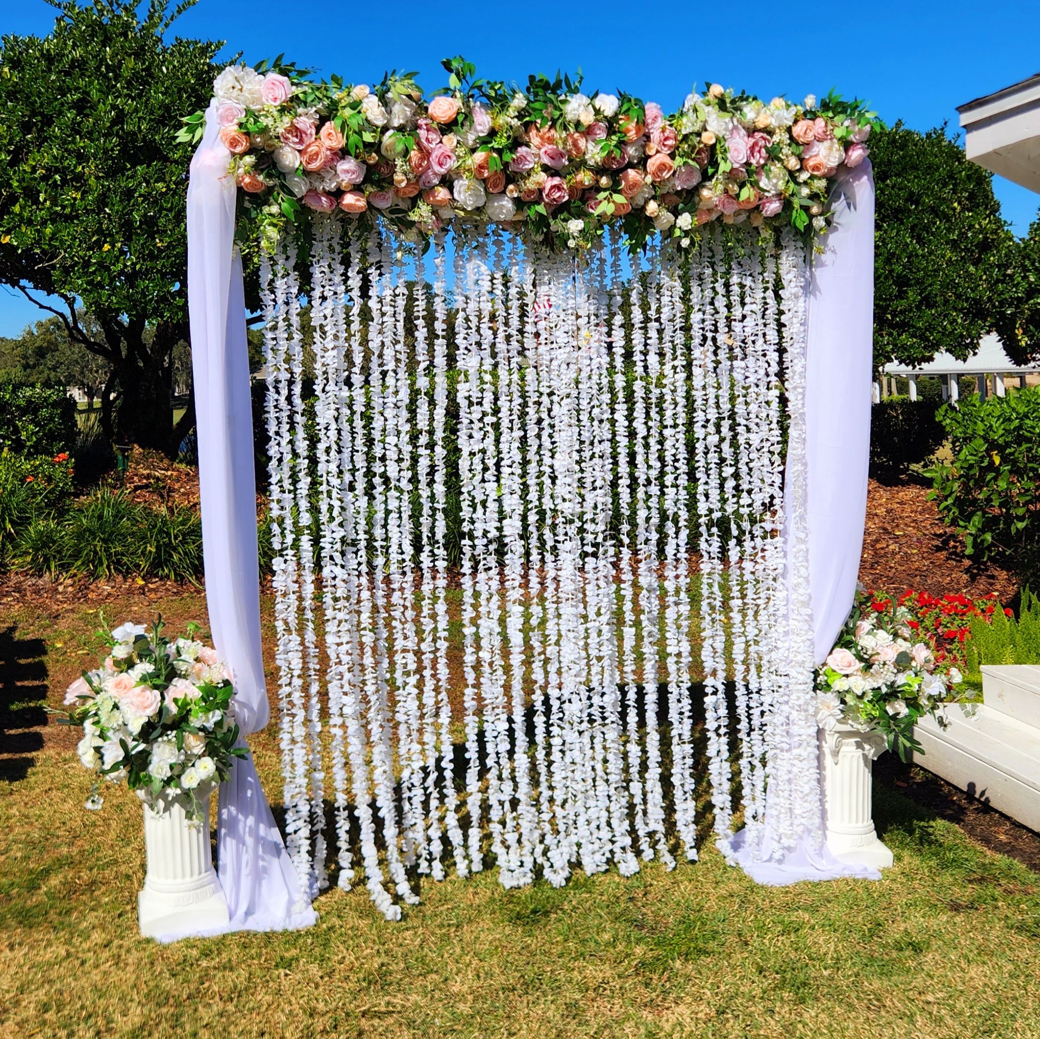 #B0037 - Double Side Square Arch with Garlands, $325.00 Double Side Square Arch with Garlands