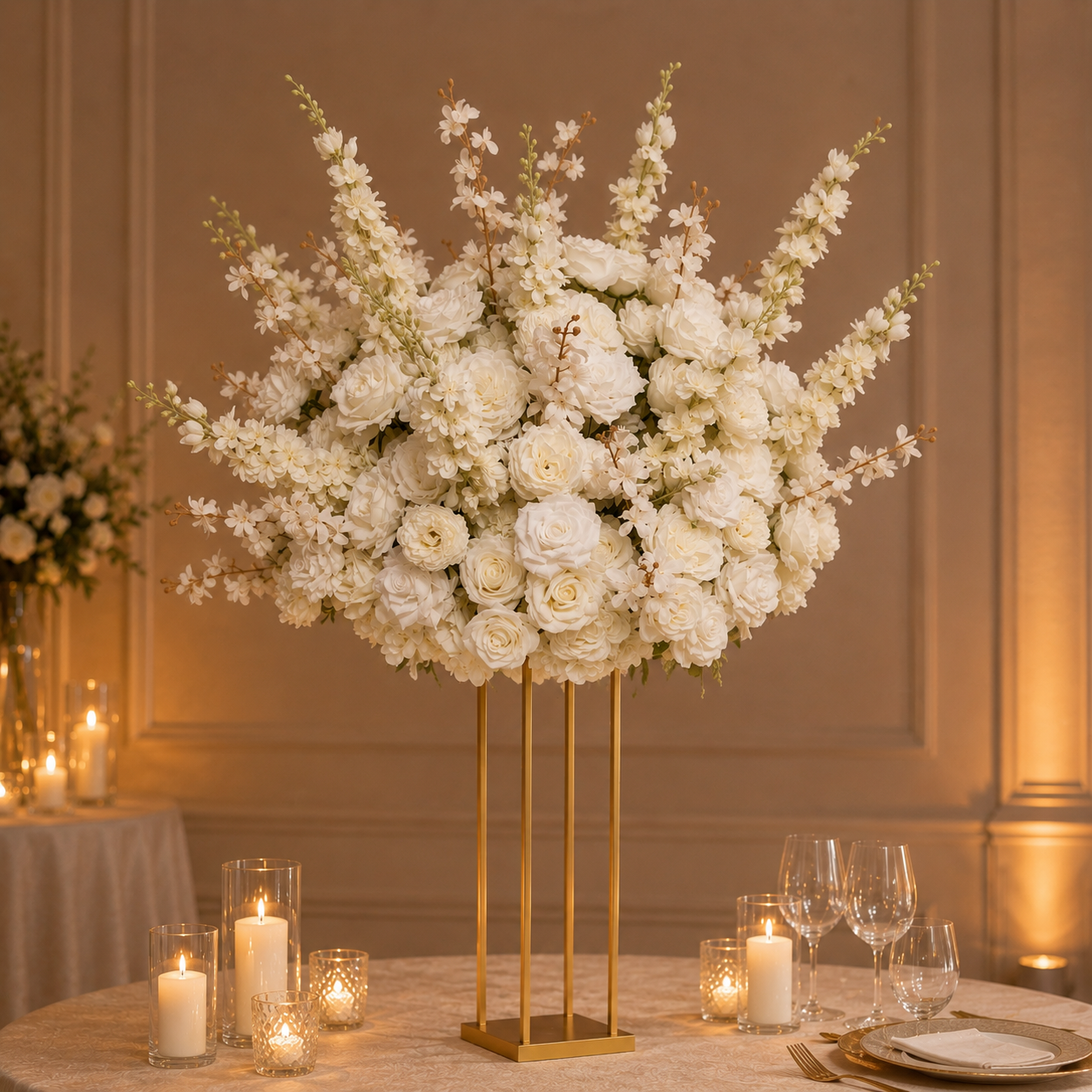#C0060 - Luxury Rose Delphinium Centerpiece 31.5", $80.00 Luxury Rose Delphinium Centerpiece 31.5"