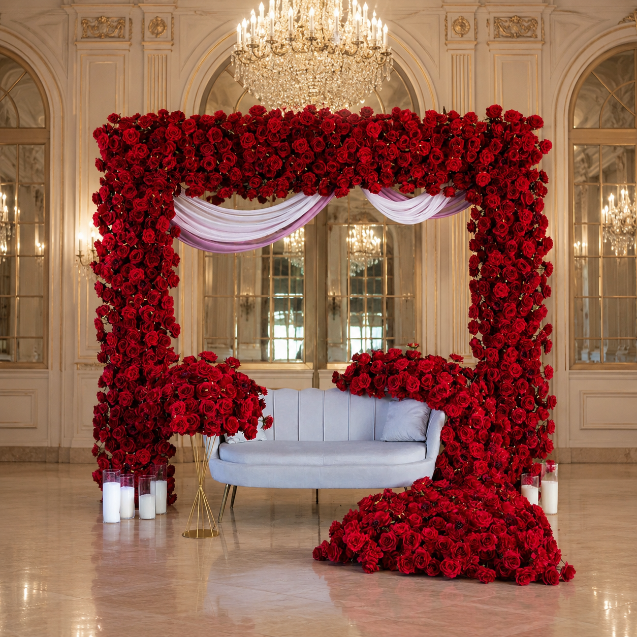 #B0026 - Red Rose Frame Arch 9.5 ft (only arch), $345.00 Red Rose Frame Arch 9.5 ft (only arch)
