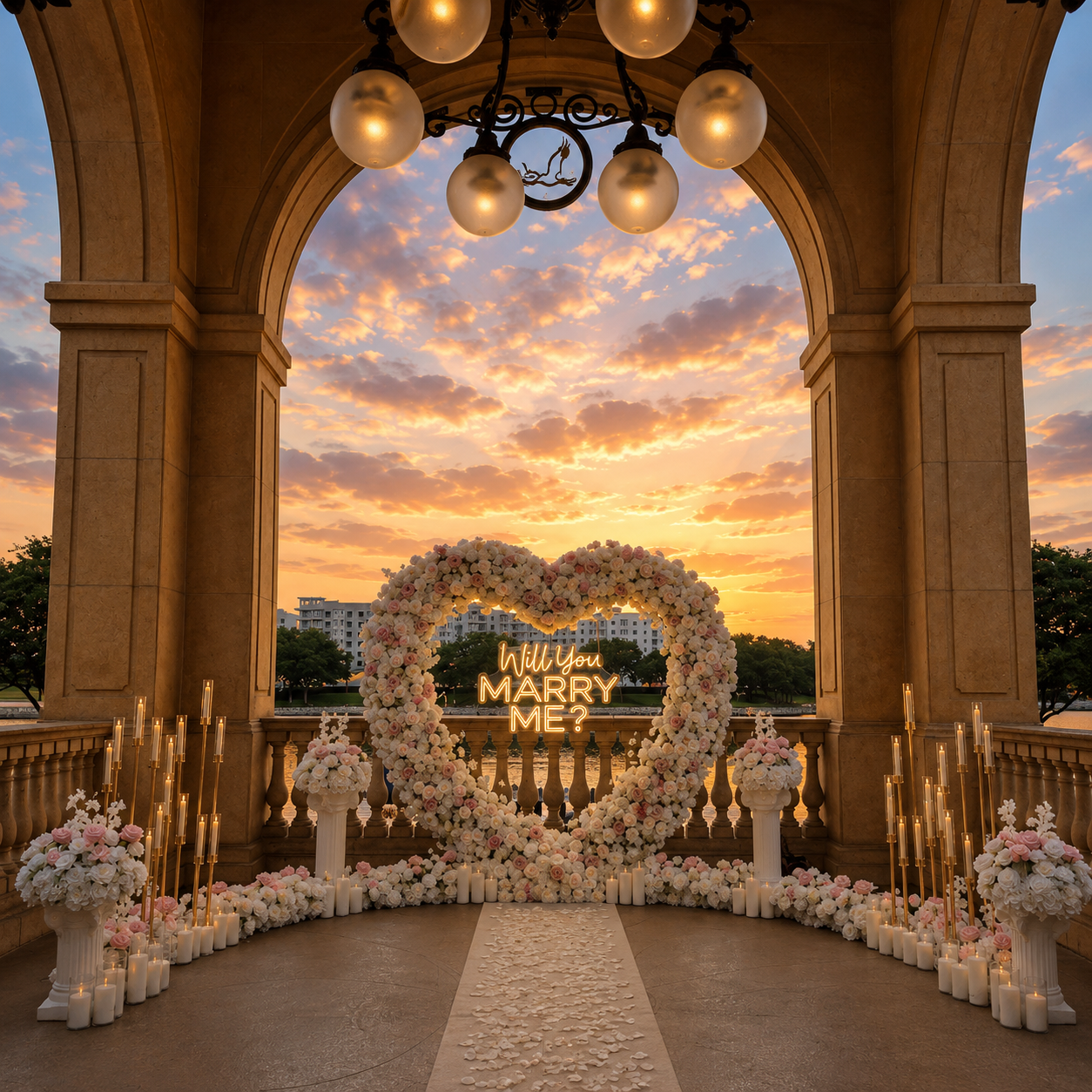 #R0056 - White&Pink Rose Deluxe Set, $920.00 White&Pink Rose Deluxe Set