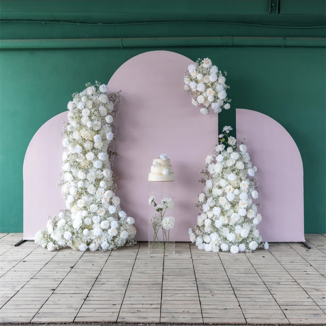 #B0006 - White Rose Babysbreath Set Arch, $295.00 White Rose Babysbreath Set Arch
