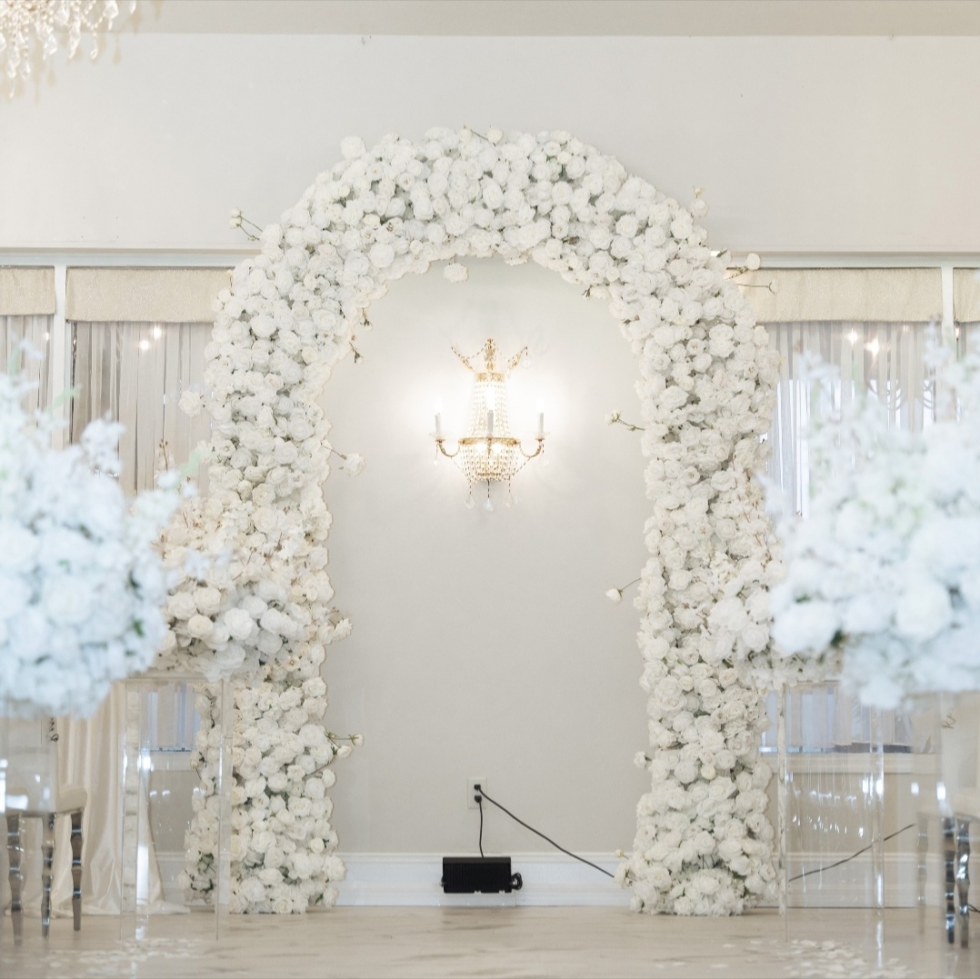 #B0052 - Luxury White Rose U-frame Arch 10ft Tall, $395.00 Luxury White Rose U-frame Arch 10ft Tall
